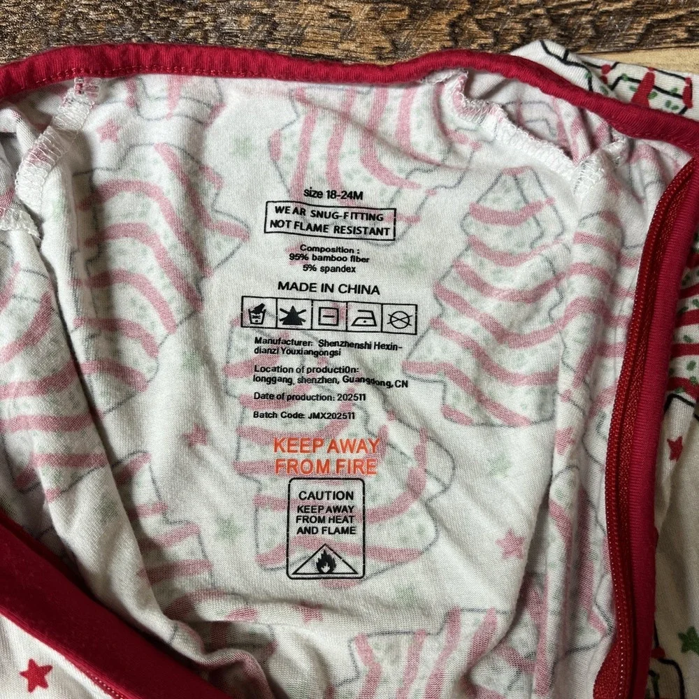 Bamboo Zippy Sleeper Unisex Baby 18-24m Christmas Tree Cakes Little Debby